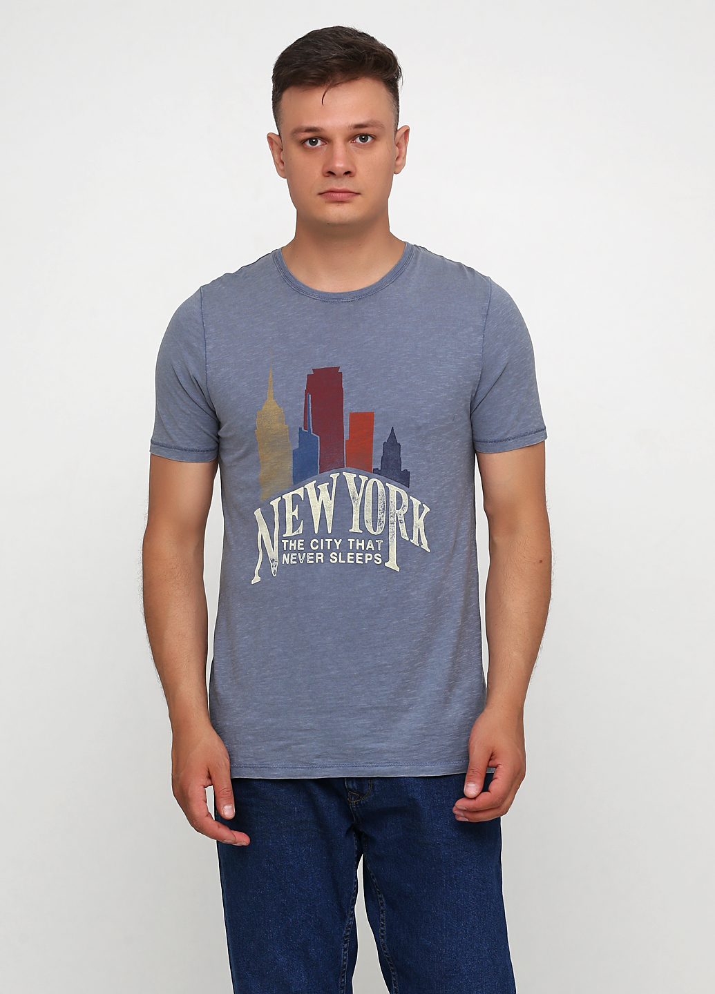 

Футболка JACK&JONES 12157582-CHINA BLUE L синий