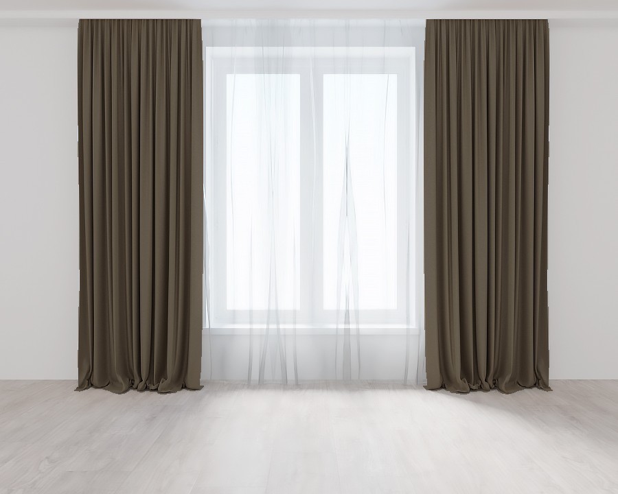 

Комплект штор Сепия-Коричневых Lux Portiery Микровелюр 275 Х 250 - 2 шт.