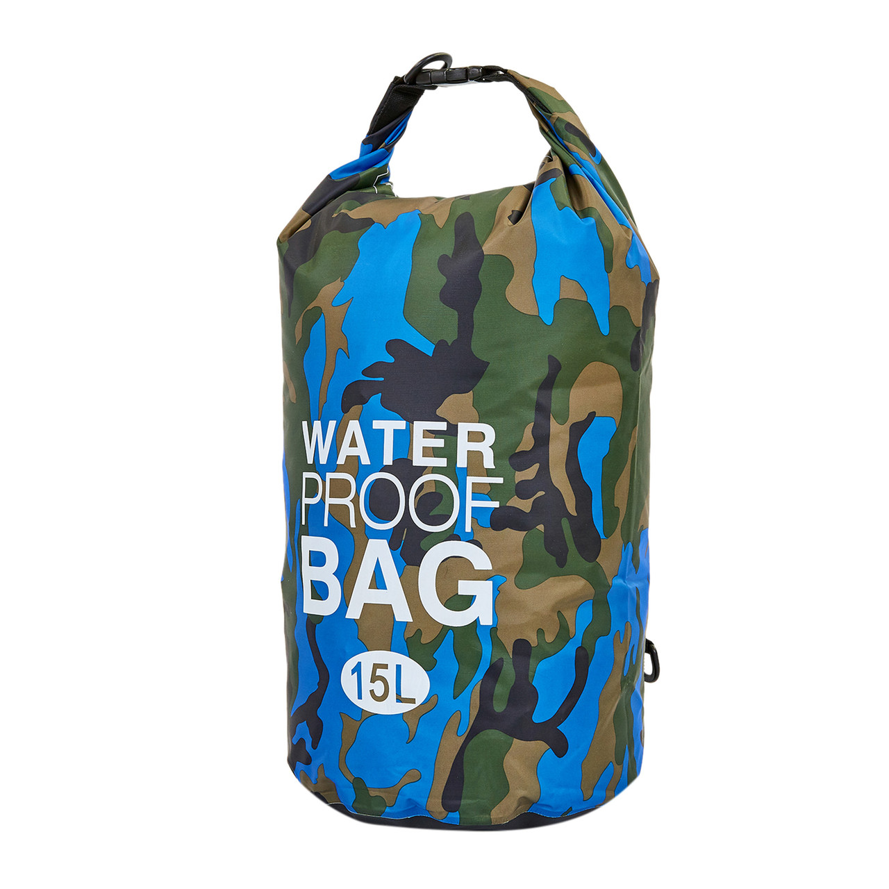 

Водонепроницаемый гермомешок с плечевым ремнем Waterproof Bag Heroe 6878 15л Blue-Camo