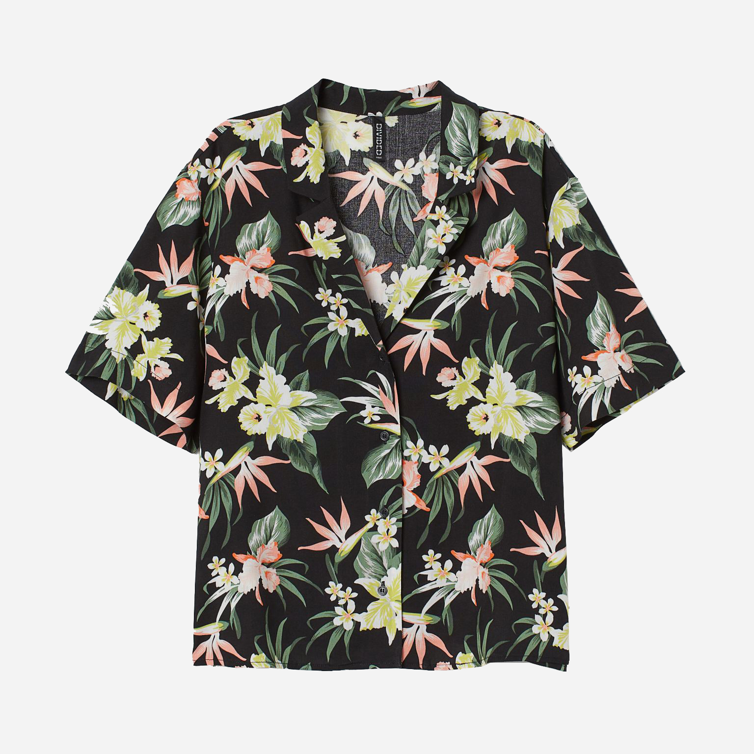 

Рубашка H&M 0872013001 36 (165/84А) Черная с цветами