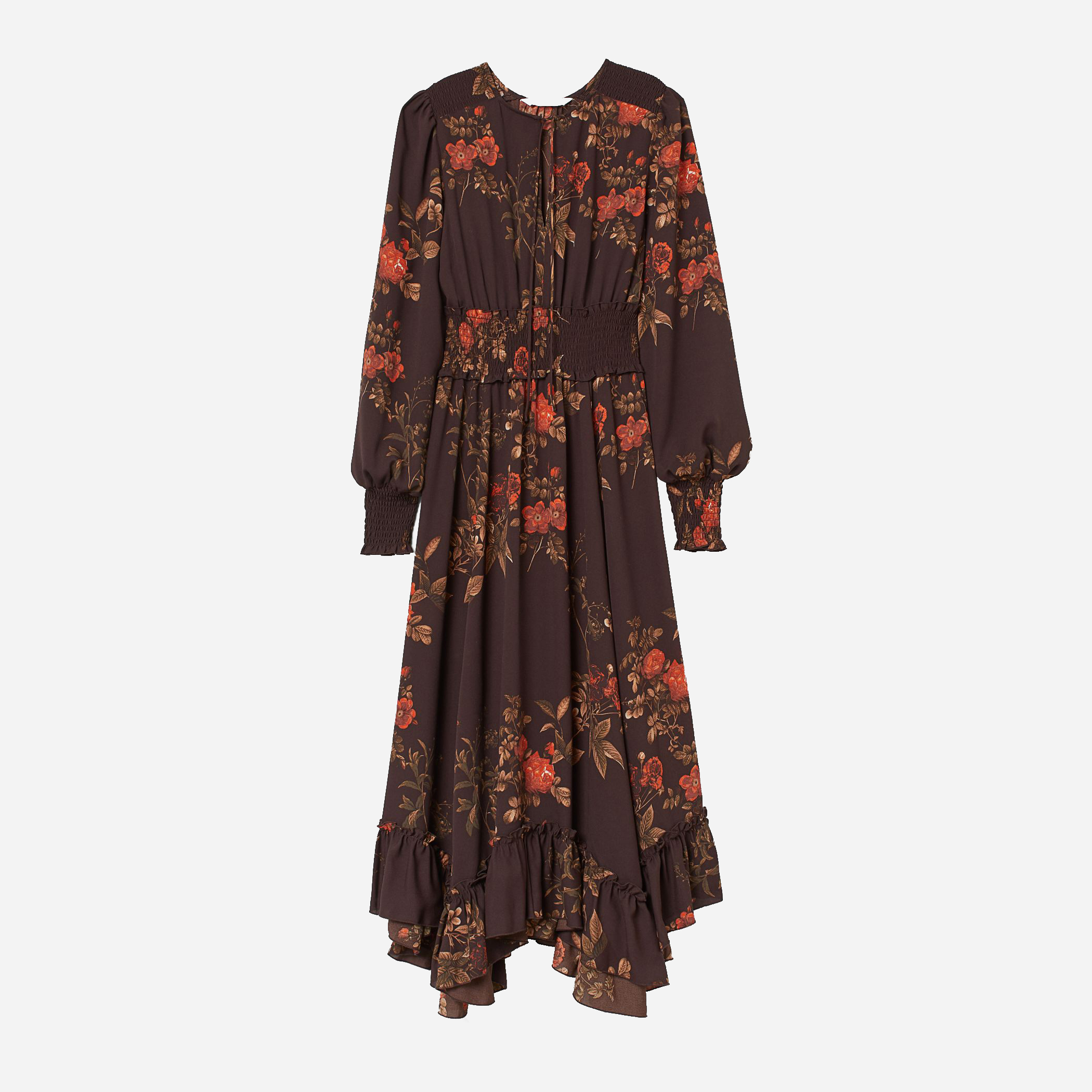 

Платье H&M 0819143001 36 (165/84А) Темно-коричневое с красным