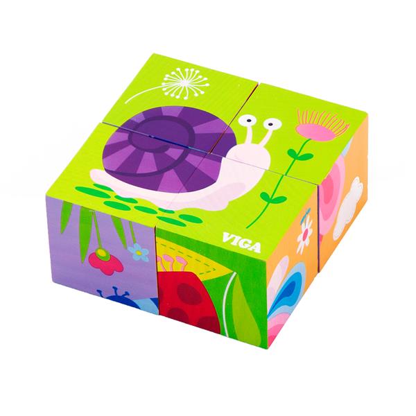 

Деревянные кубики-пазл Viga Toys Насекомые (50160)