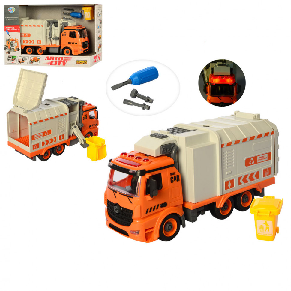 

Детский мусоровоз-конструктор с с мигалкой Limo Toy отвертка в наборе (KB 073)