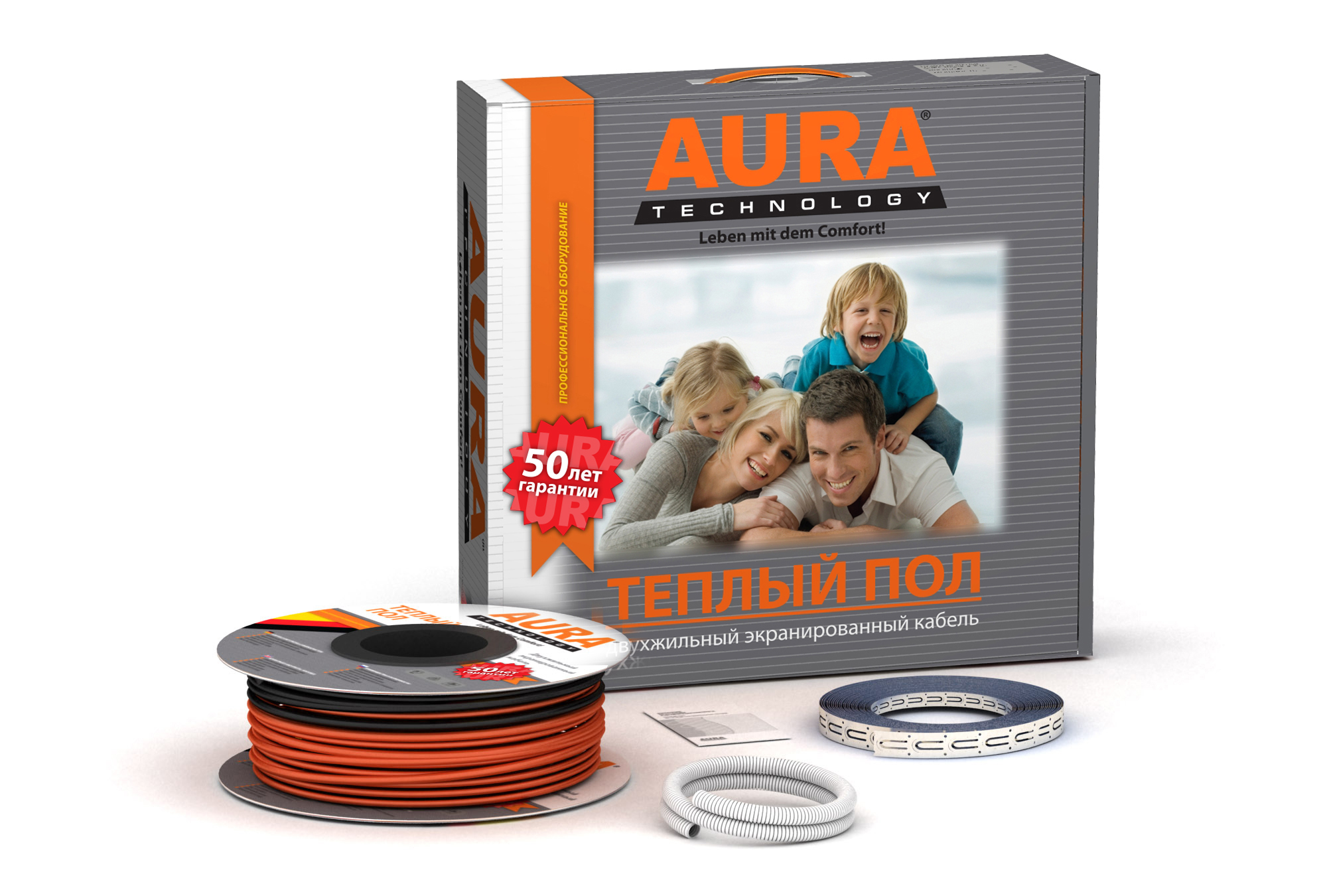 

Теплый пол AURA двужильный кабель KTA 1400 Вт, 10-11.7 м2
