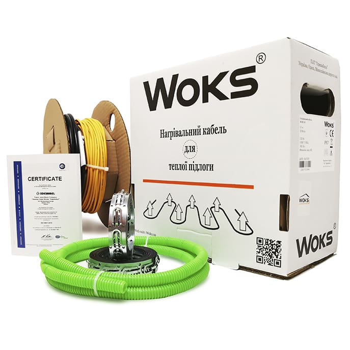 

Тонкий нагревательный кабель под плитку Woks 18 / 6 м / 100 Вт / 0.5 - 0.8 м²