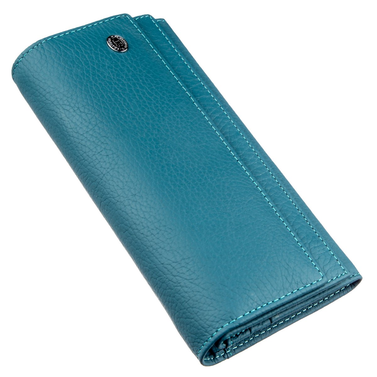 

Кожаный кошелек-визитница женский ST Leather 10х18,5 см Синий