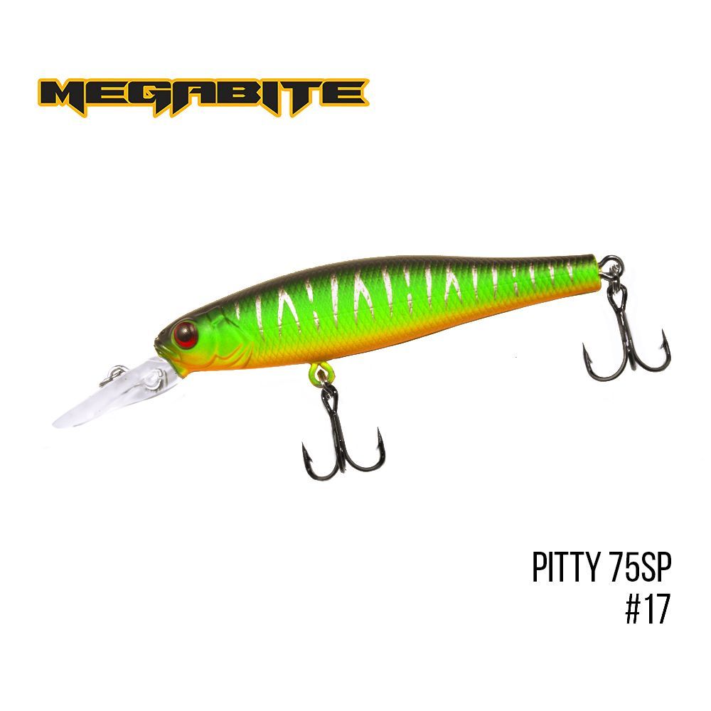 

Воблер Megabite Pitty 75 SP (75 mm, 7.8 g, 1.8 m) (17)