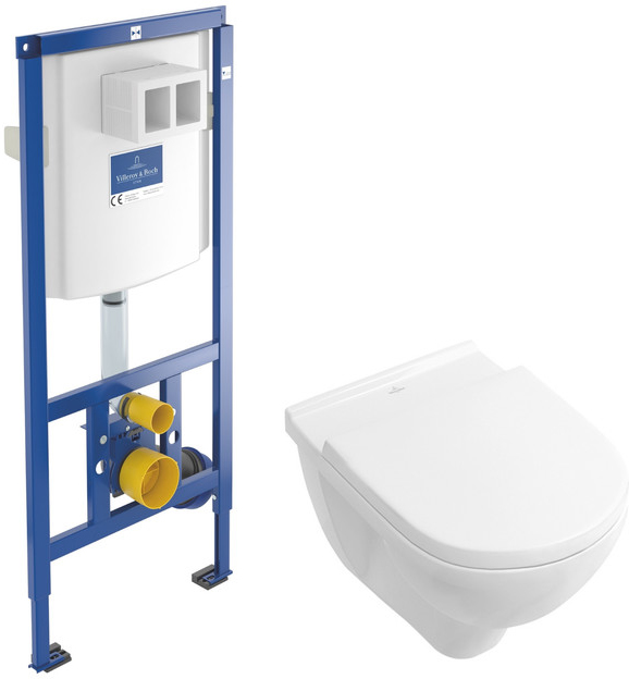 

Инсталляция VILLEROY&BOCH 92246100 с унитазом O.Novo DirectFlush 5660HR01 с сиденьем Soft Close дюропласт