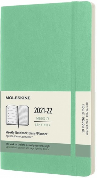 

Щотижневик Moleskine 2021-2022 на 18 місяців середній 13 х 21 см ментол м'який