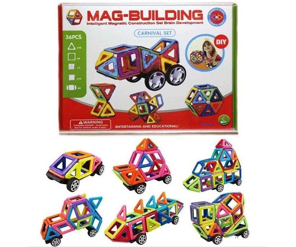 

Детский магнитный конструктор Mag-Building 36 предметов fatuni-toys