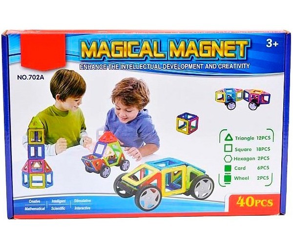 

Детский магнитный конструктор Mag-Building 40 предметов fatuni-toys
