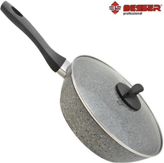 

Сковородка Besser покрытие Granite индукционное дно с крышкой 26см MMS-10332