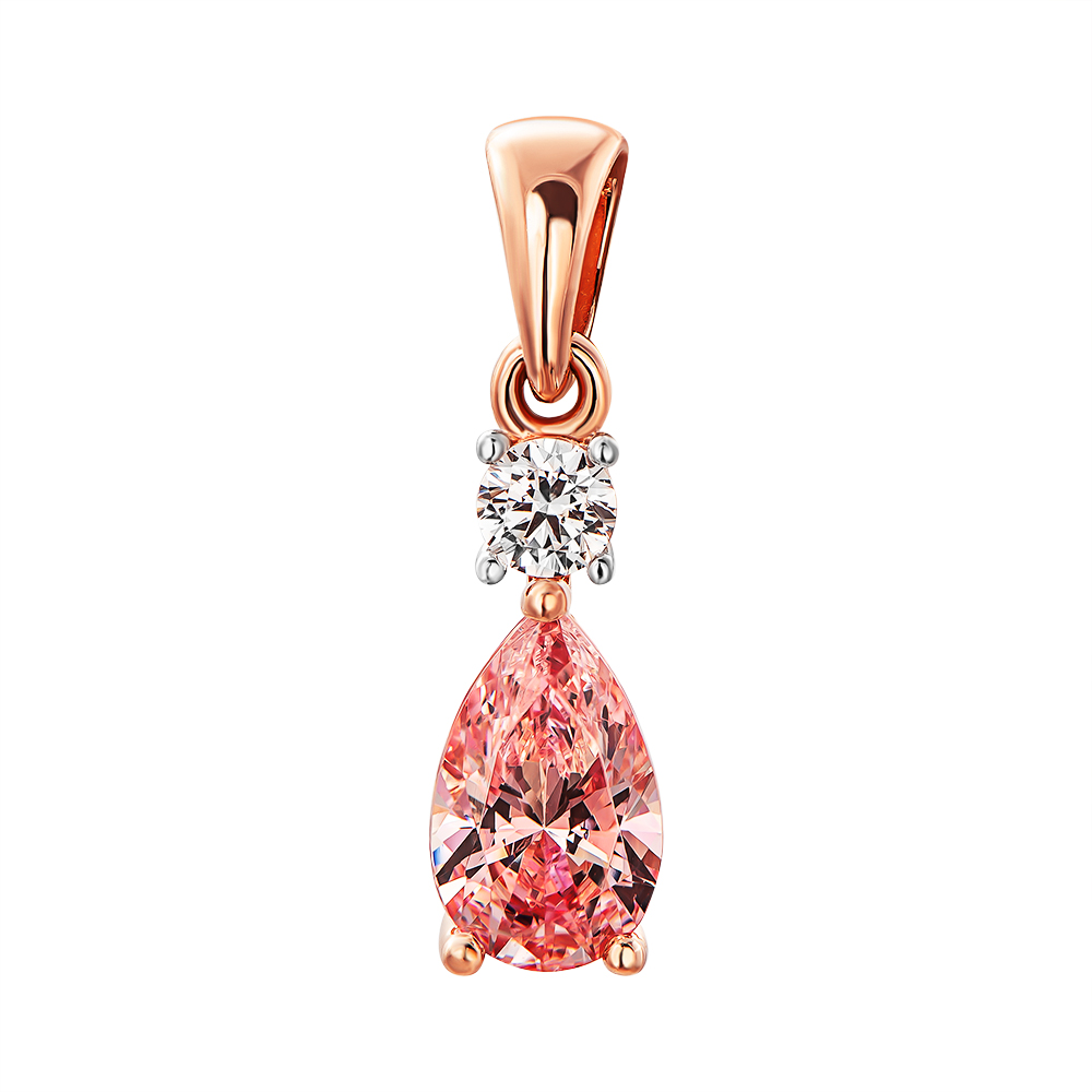 

Подвеска из красного золота с кристаллами Swarovski и родированием 000136968