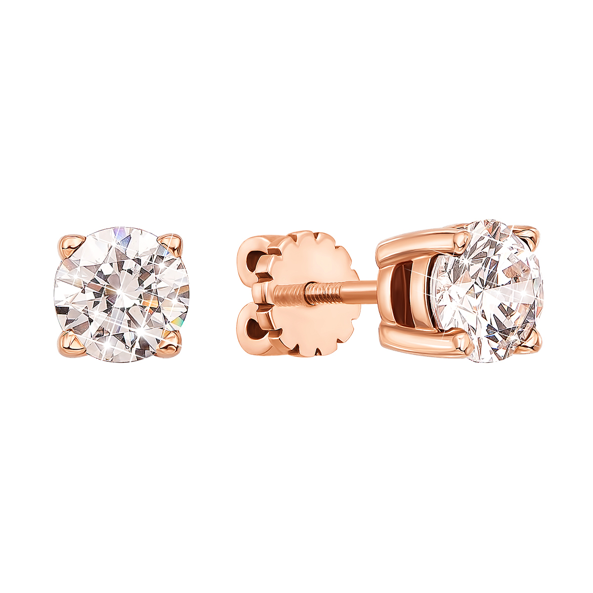 

Золотые серьги-пуссеты в красном цвете с цирконием Swarovski 000126982