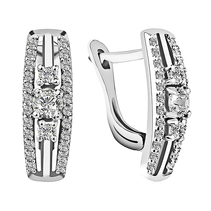 

Серебряные серьги с фианитами 000130651