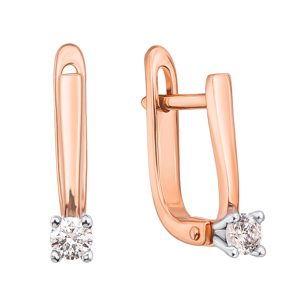 

Золотые серьги Варна в красном цвете с кристаллами Swarovski