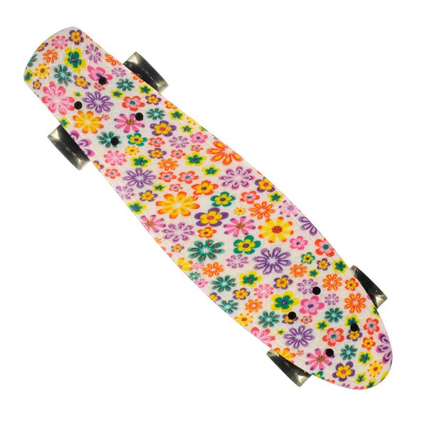 

Пенни борд (Penny Board) 24, Колёса PU светящиеся, цветы