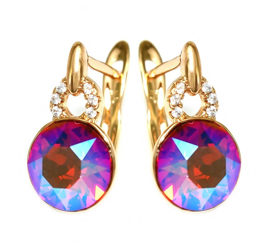 

Серьги с кристаллами Swarovski Xuping Медицинское золото Позолота 18К 1,6 см. хсс-247
