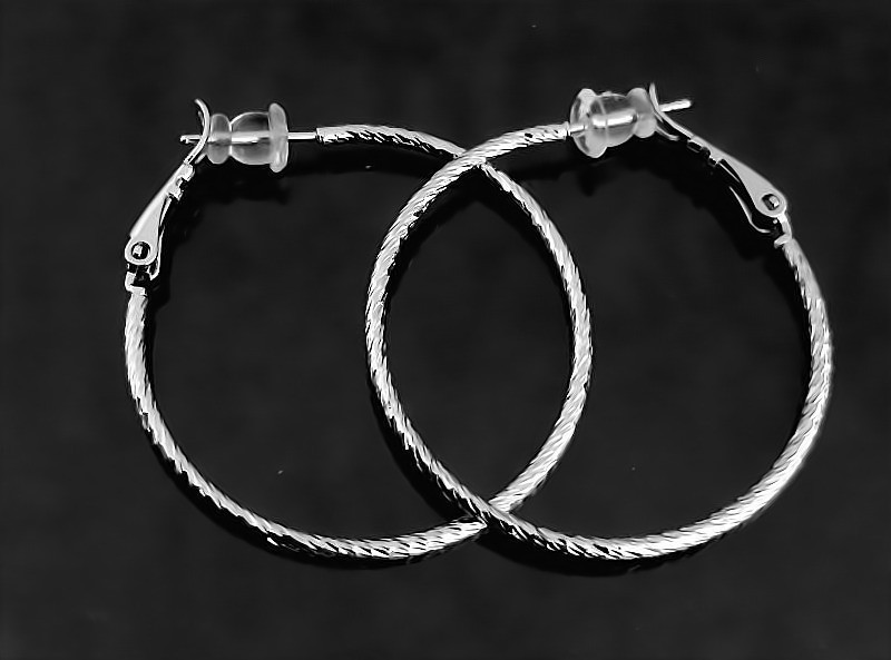 

Серьги кольца Xuping Родий 3.5 см хск-001