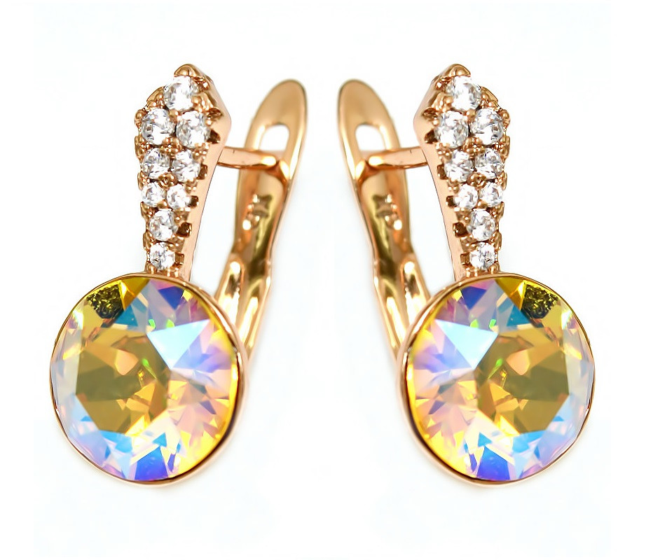 

Серьги с кристаллами Swarovski Xuping Медицинское золото Позолота 18К 1,8 см. хсс-099
