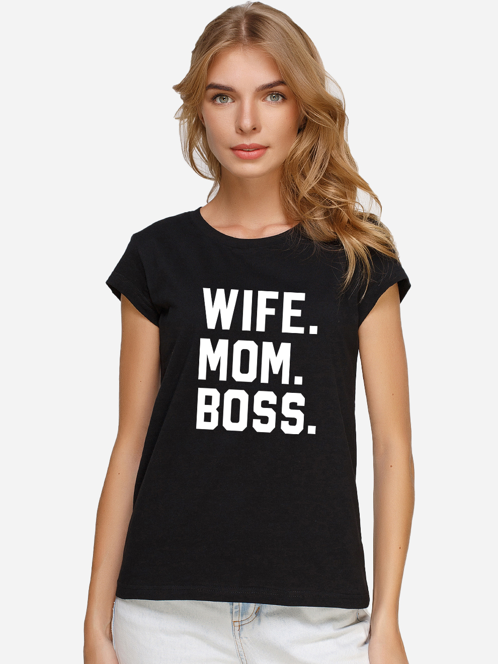 

Футболка Manatki Женщина Мама Босс п1966  Черная, Футболка Manatki Женщина Мама Босс п1966 S Черная