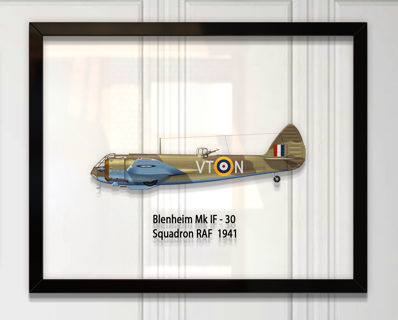 

Принт на стекле Artel «Бомбардировщик Bristol Blenheim Mk IF 30 Эскадрилья 1941 год» 46 x 36см