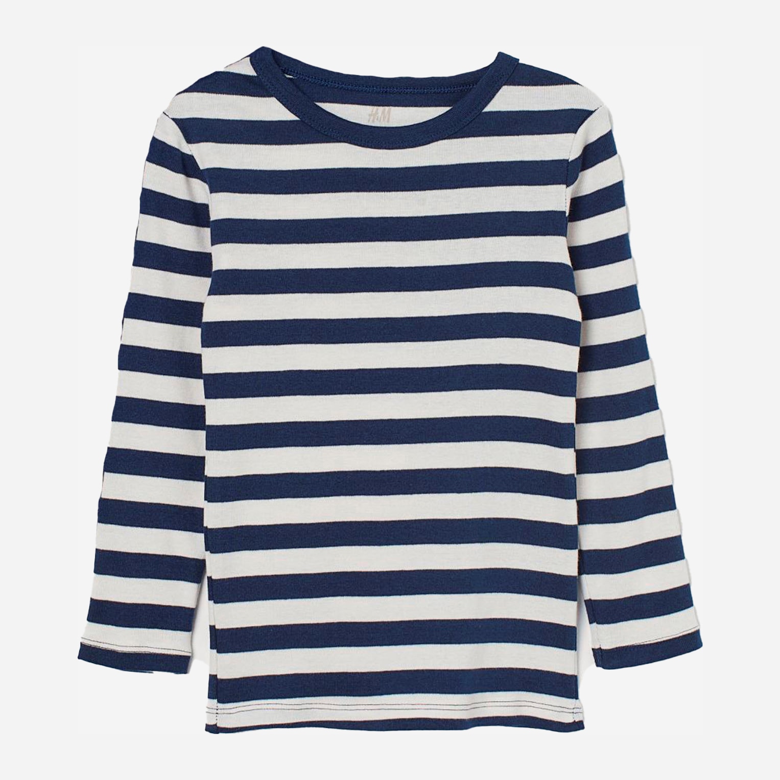 

Футболка с длинными рукавами H&M 607-4938367 98-104 см Бело-синий/Полоска