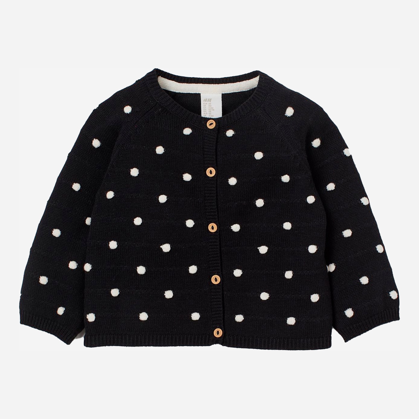 

Кардиган H&M 607-8678132 86 см Черный/Белый/Горох