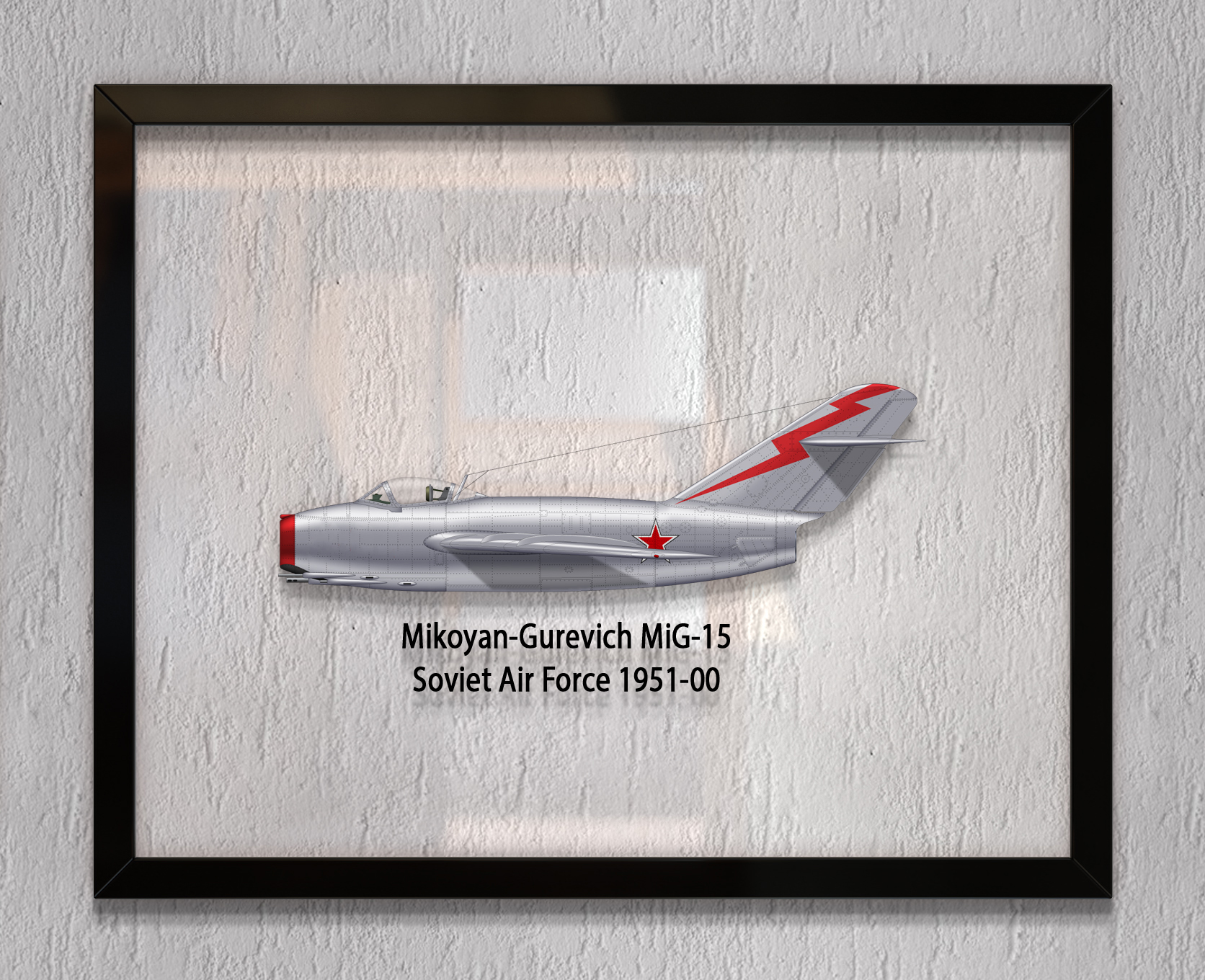 

Принт на стекле Artel Истребитель МиГ-15 Бис 1953 года» 46 x 36см