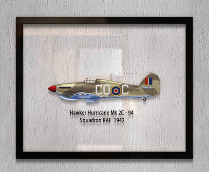 

Принт на стекле Artel «Истребитель Hawker Hurricane Mk 2C 94 Эскадрилья 1942 год» 50 x 40см