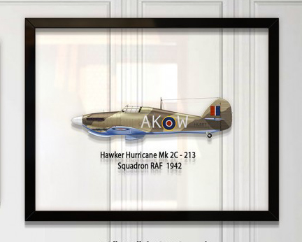

Принт на стекле Artel «Истребитель Hawker Hurricane Mk 2C 213 Эскадрилья 1942 год» 36 x 28см