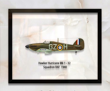 

Принт на стекле Artel «Истребитель Hawker Hurricane Mk 1 32 Эскадрилья 1940 год» 46 x 36см
