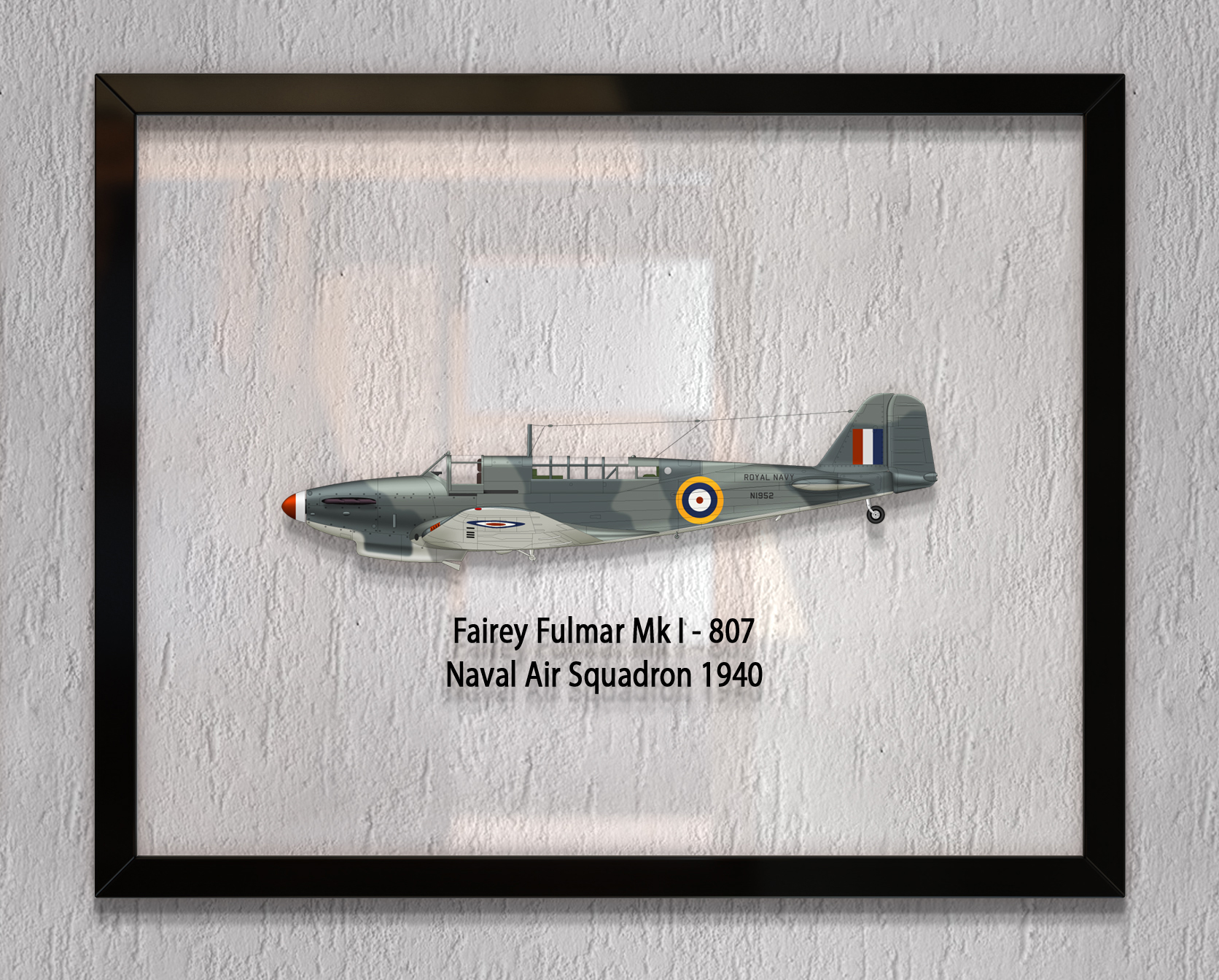 

Принт на стекле Artel «Истребитель Fairey Fulmar Mk I 807 Эскадрилья 1940 год» 46 x 36см