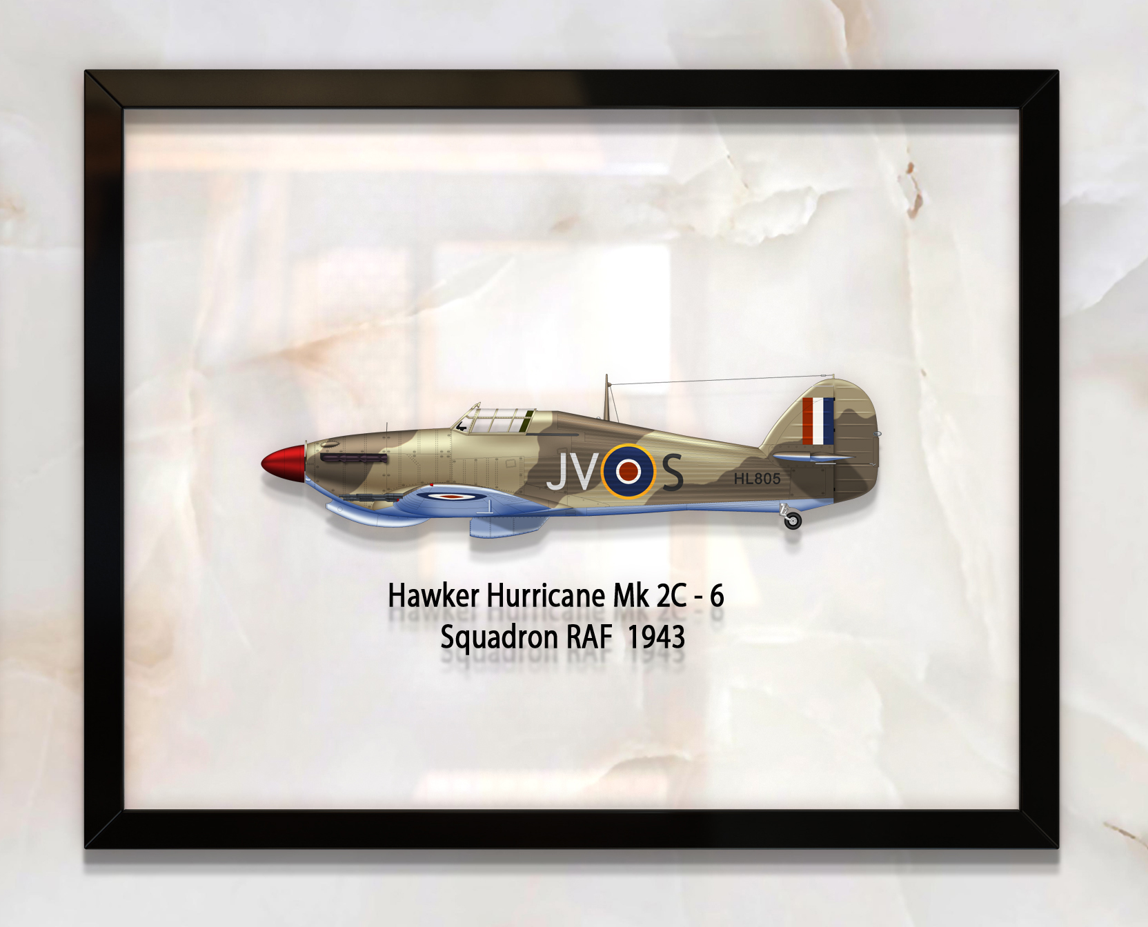 

Принт на стекле Artel «Истребитель Hawker Hurricane Mk 2C 6 Эскадрилья 1943 год» 46 x 36см