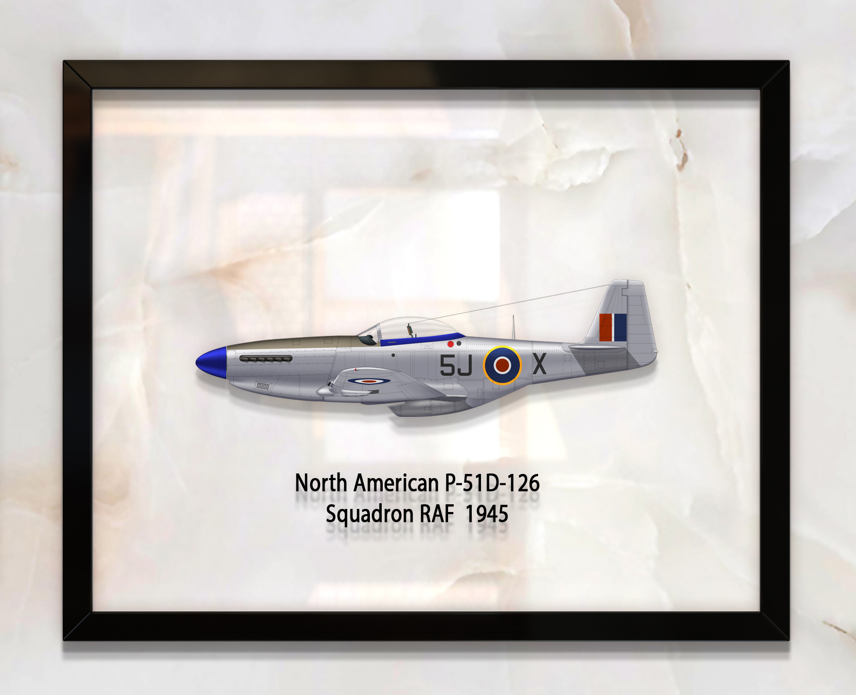 

Принт на стекле Artel «Истребитель North American P-51D Mustang 126 Эскадрилья 1945 год» 36 x 28см