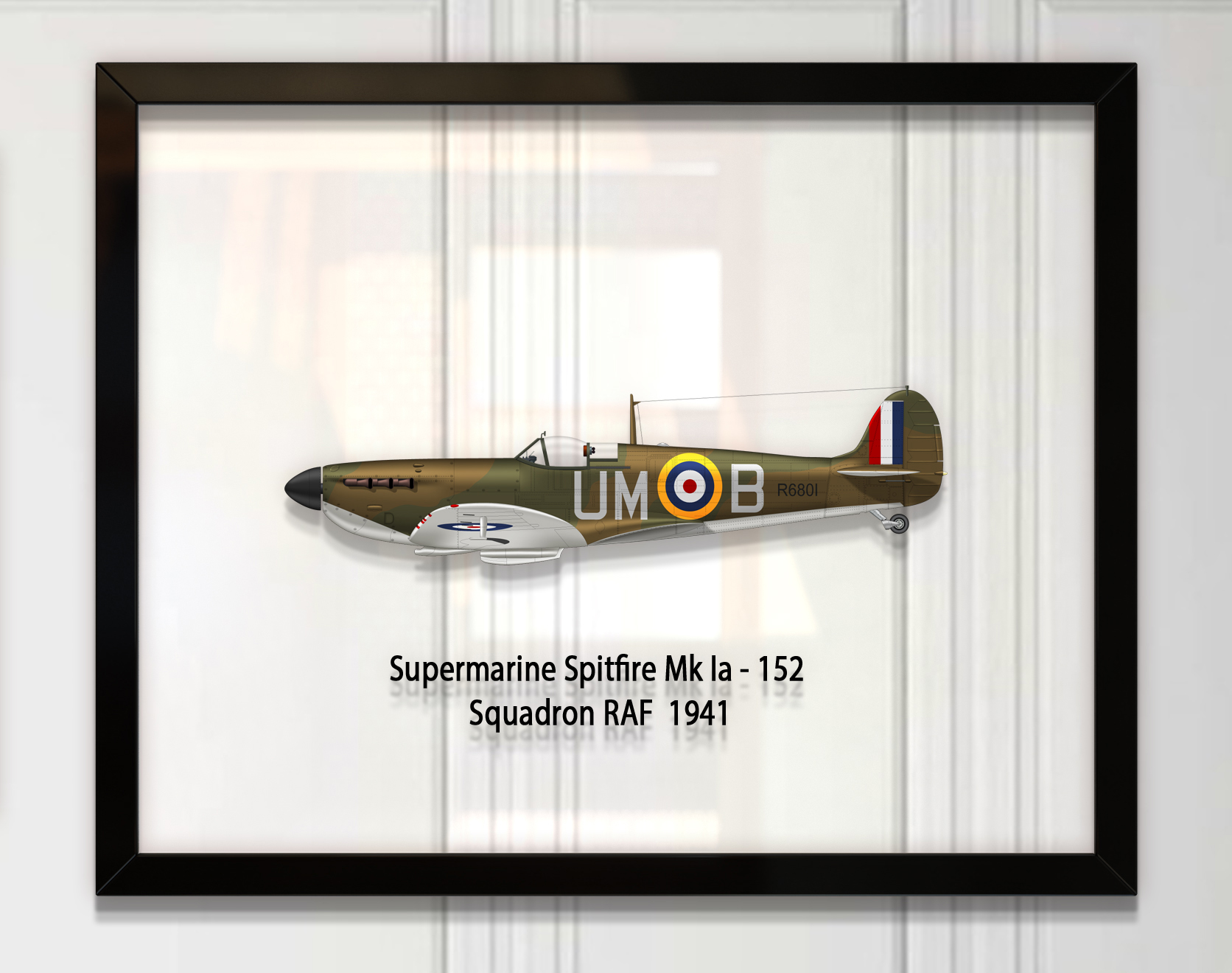 

Принт на стекле Artel «Самолет Supermarine Spitfire Mk. Ia 152 Эскадрилья 1941 год» 50 x 40см