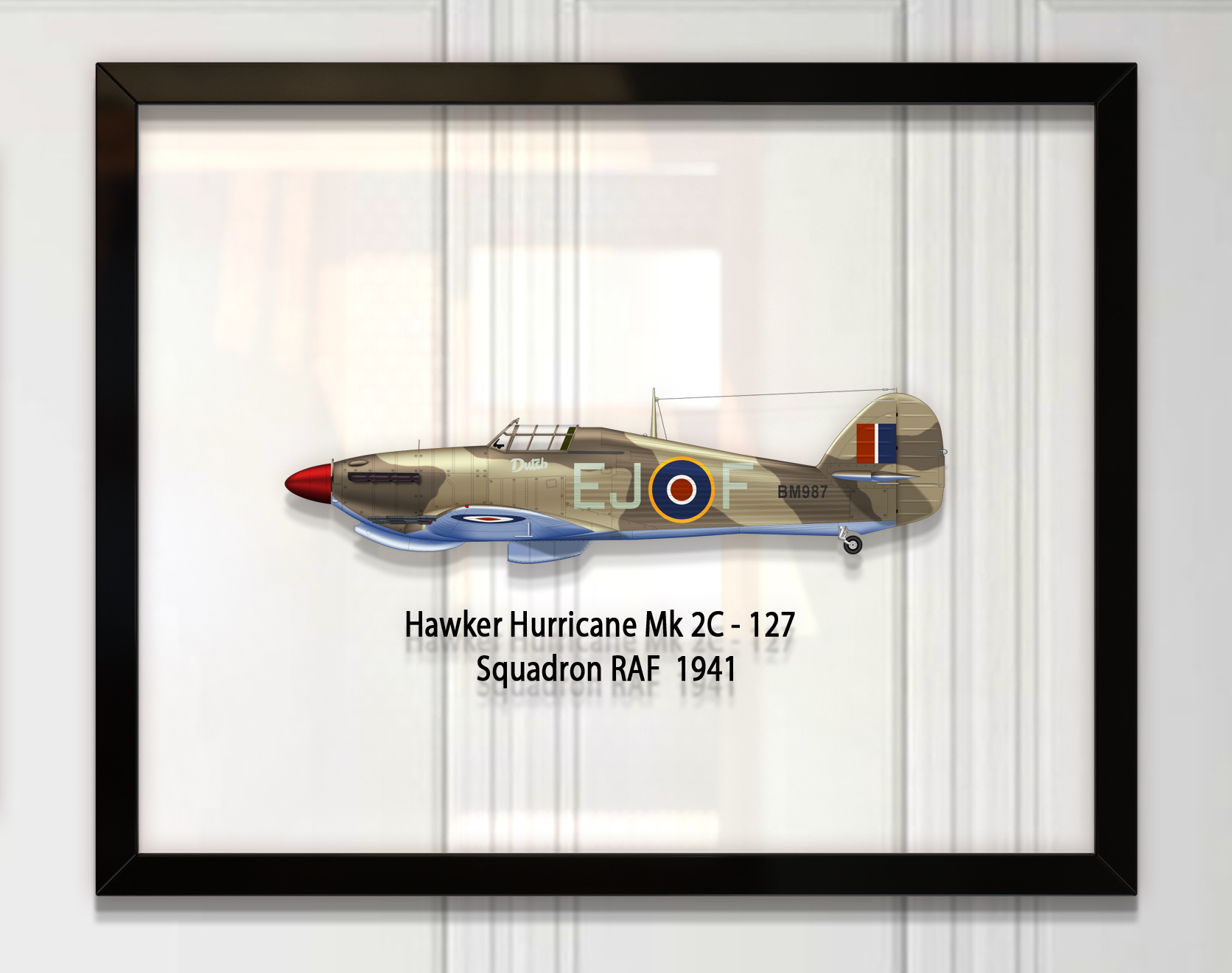 

Принт на стекле Artel «Истребитель Hawker Hurricane Mk 2C 127 Эскадрилья 1941 год» 50 x 40см