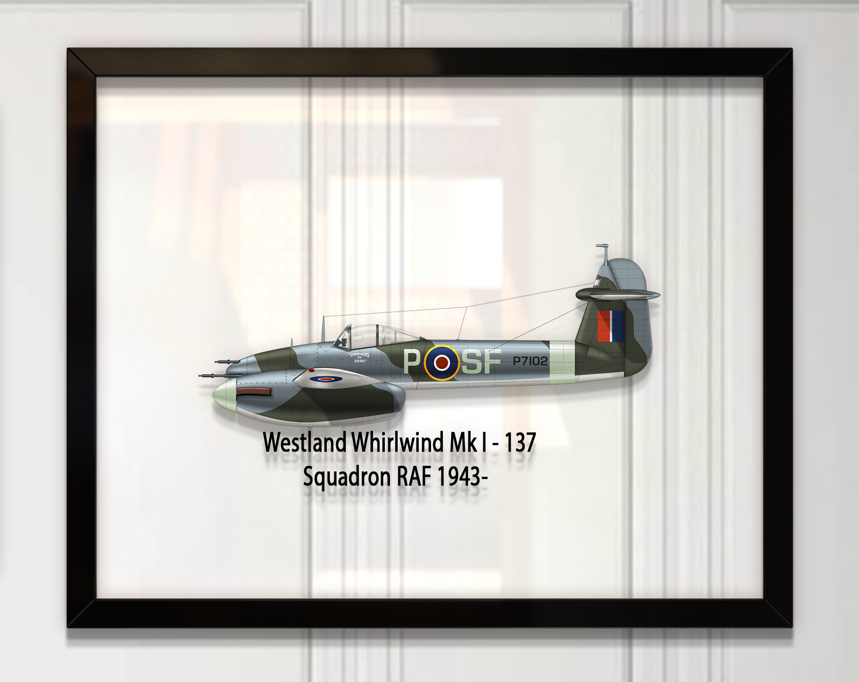 

Принт на стекле Artel «Истребитель Westland Whirlwind Mk. I 137 Эскадрилья 1943 год» 61 x 46см