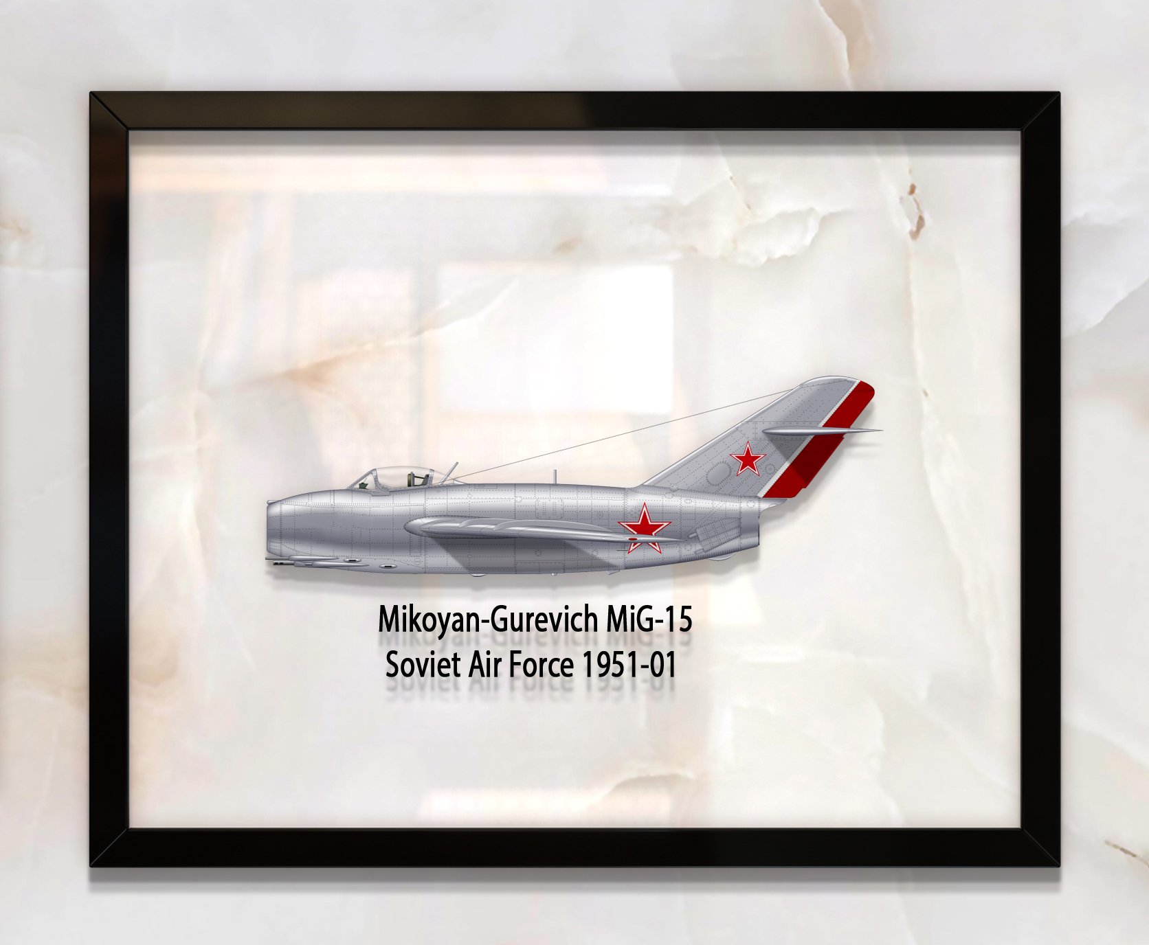 

Принт на стекле Artel «Самолет МиГ-15 Бис 1955 года» 36 x 28см