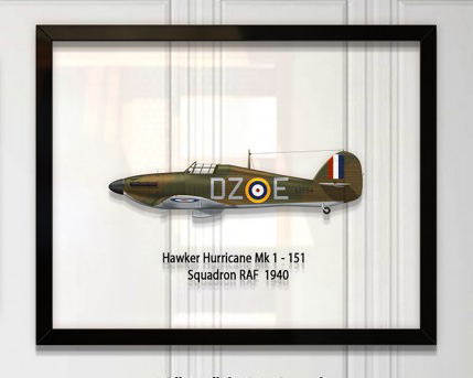 

Принт на стекле Artel «Истребитель Hawker Hurricane Mk 1 151 Эскадрилья 1940 год» 61 x 46см