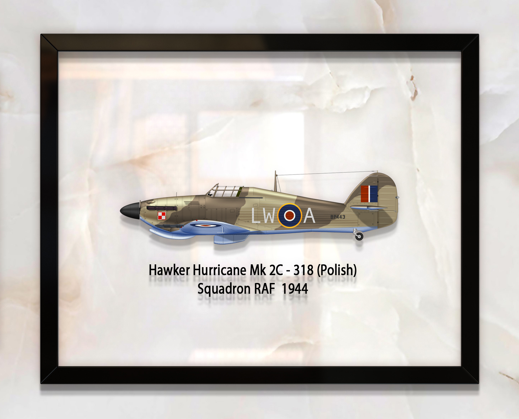 

Принт на стекле Artel «Самолет Hawker Hurricane Mk 2C 318 Польская Эскадрилья 1944 год» 36 x 28см