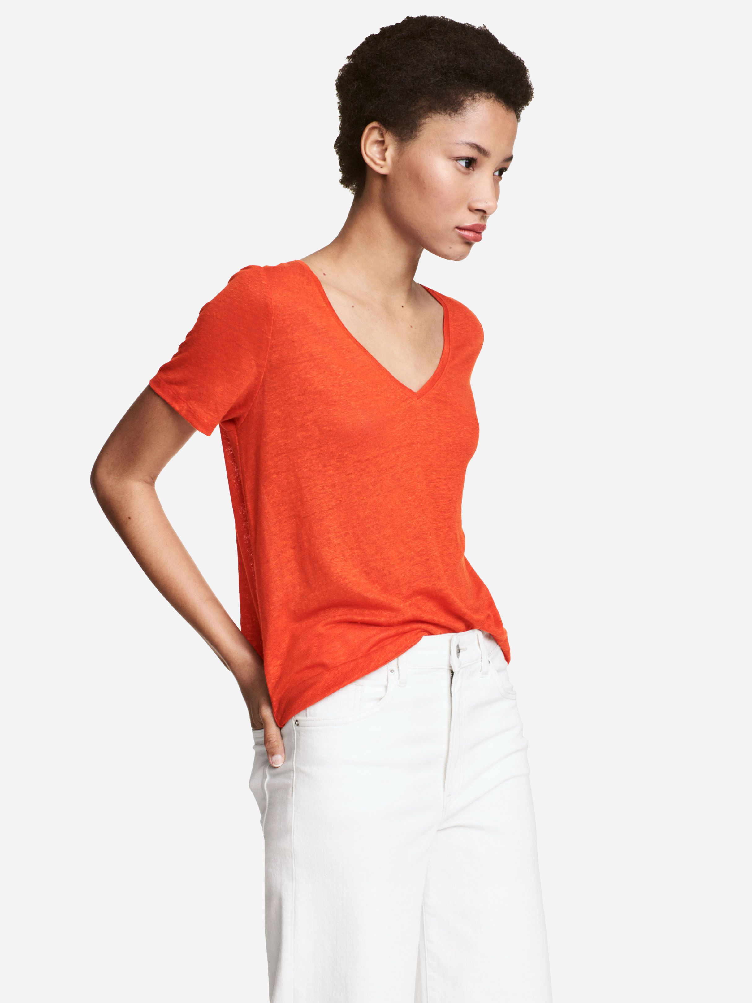 

Футболка H&M 4889226-ACXT S Темно-оранжевая