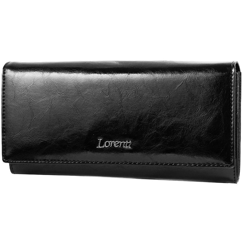 

Кожаный кошелек женский Lorenti 18х9х3,5 см Черный