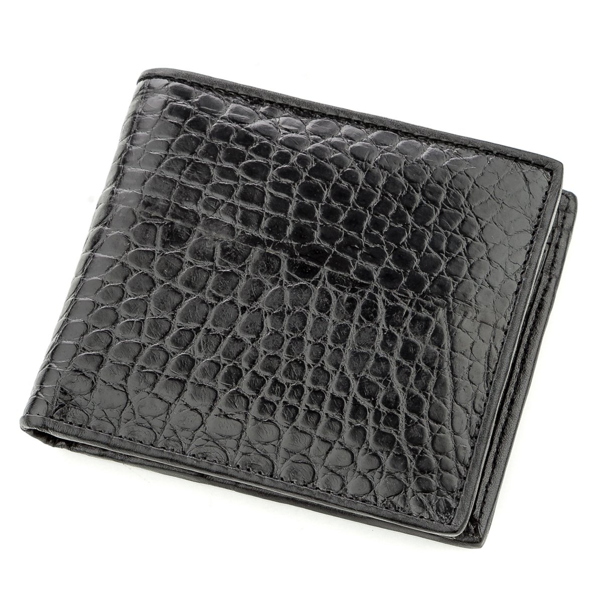 

Кожаный кошелек мужской CROCODILE LEATHER 10,5х 9 см Черный