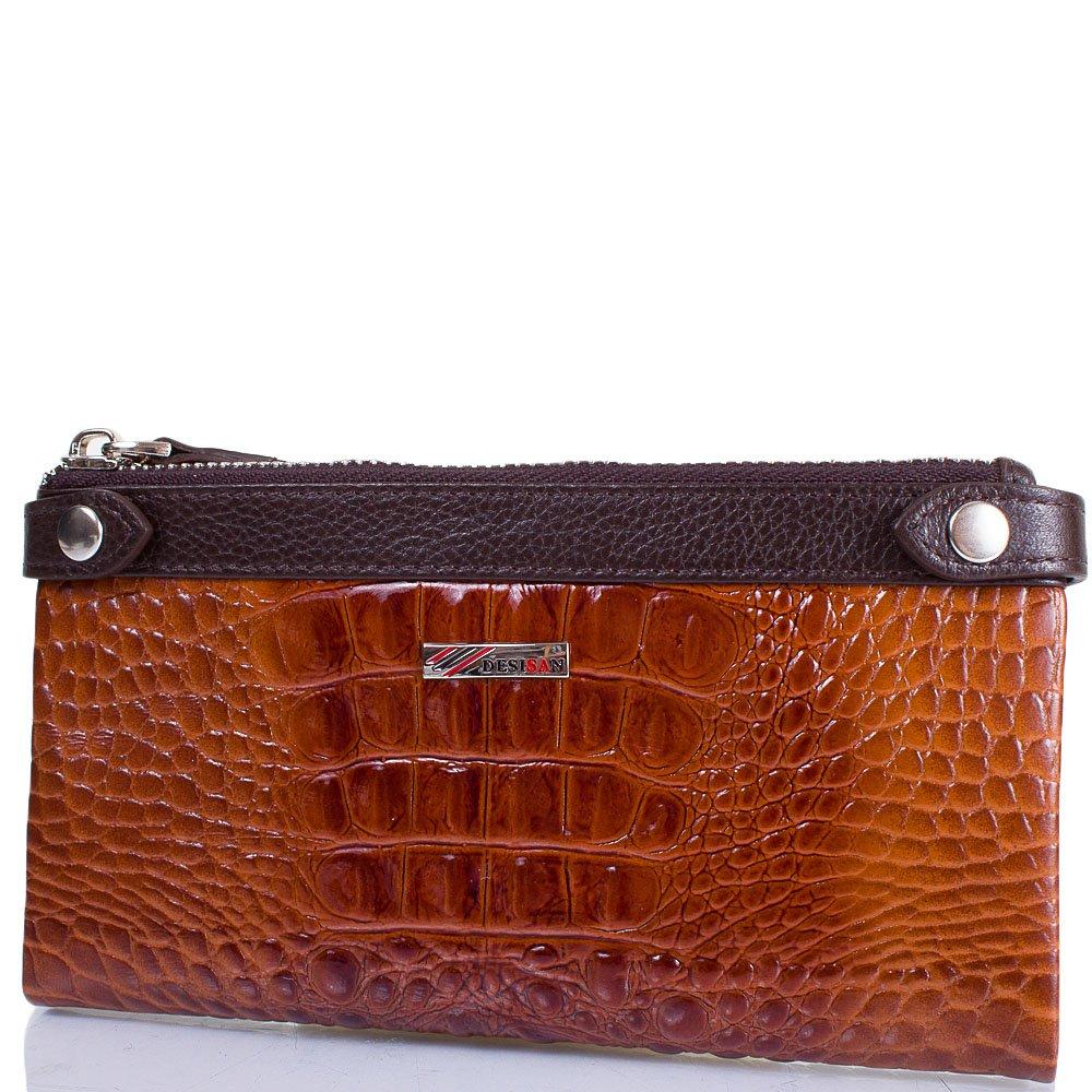

Кожаный кошелек женский Desisan 18,5х9,5х1,5 см Коричневый