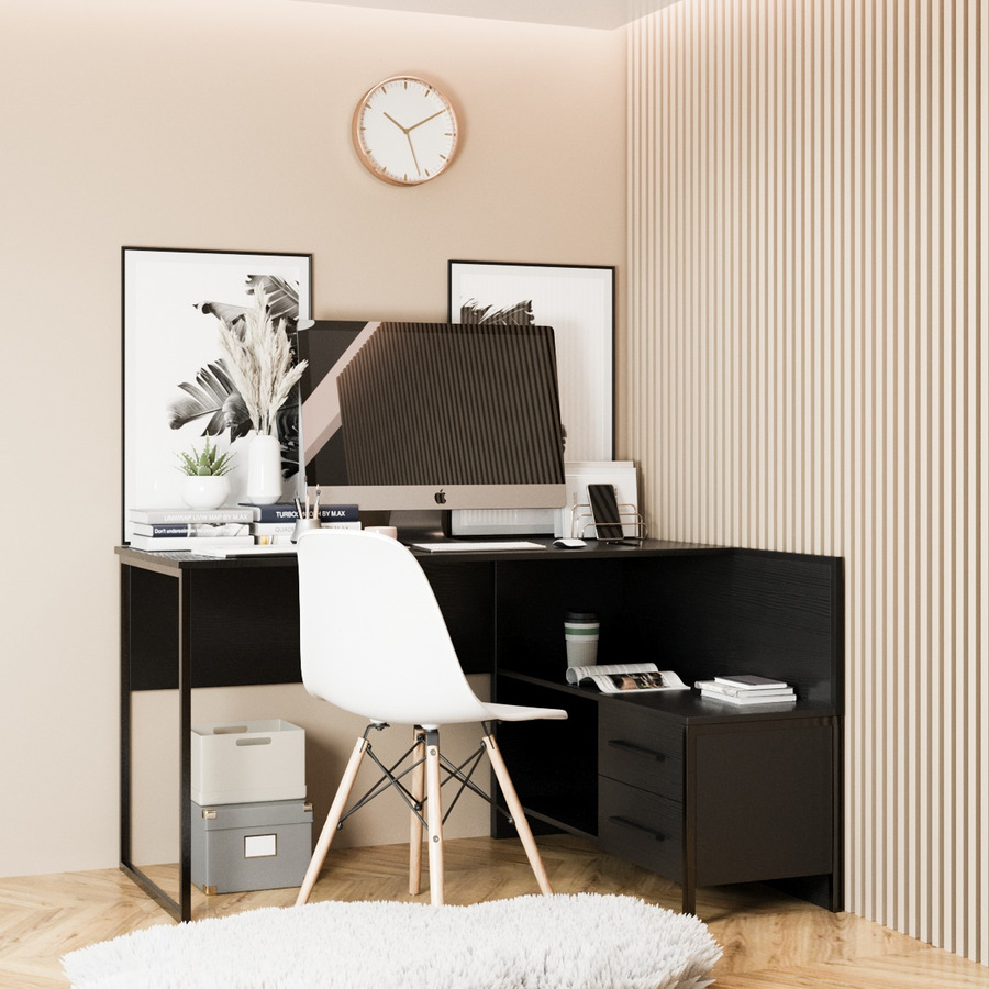 

Офисный стол Fenster Вектор Чёрный 74x130x101,5