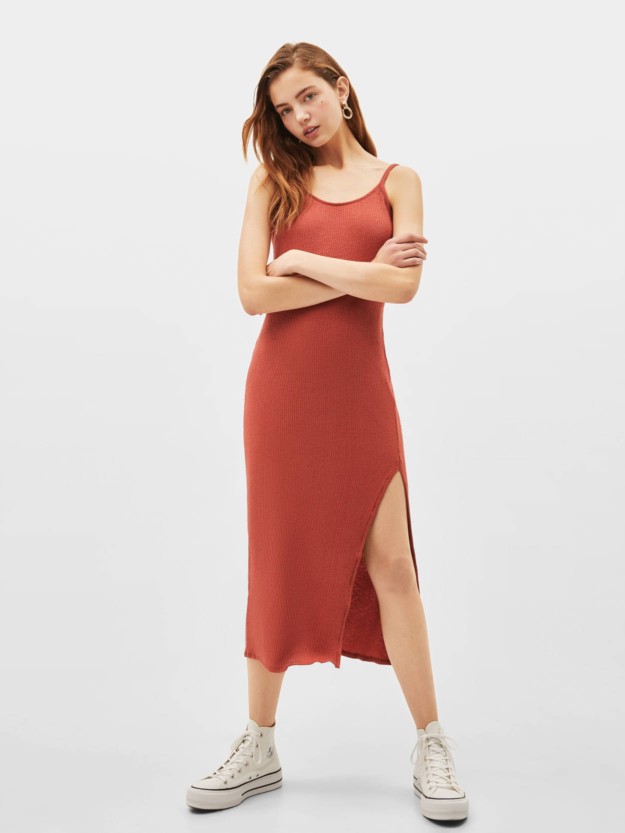

Платье Bershka 00365115701  Коралловое, Платье Bershka 00365115701 S Коралловое