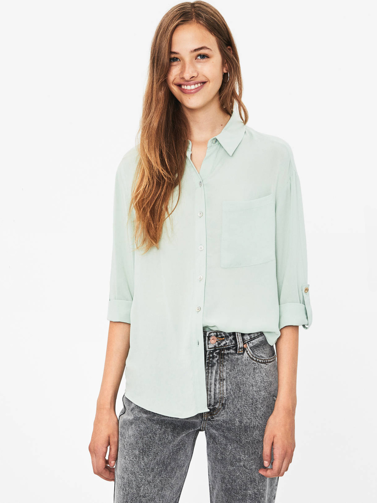 

Рубашка Bershka 05931513982 XS Мятная