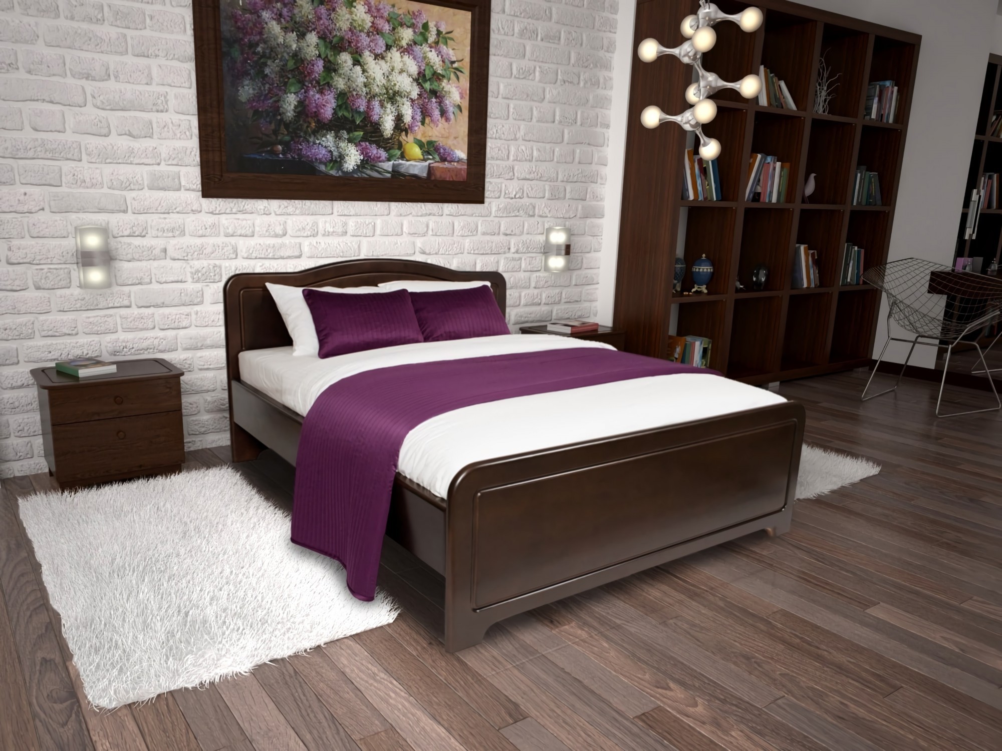 

Кровать MebliKr Невская сосна 160х200см черный