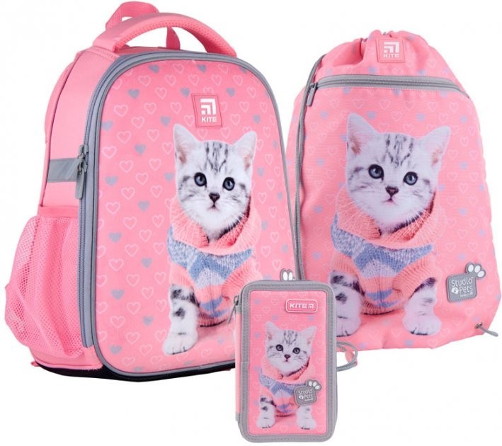 

Школьный набор Kite рюкзак + пенал + сумка для обуви Studio Pets SET_SP21-555S-2